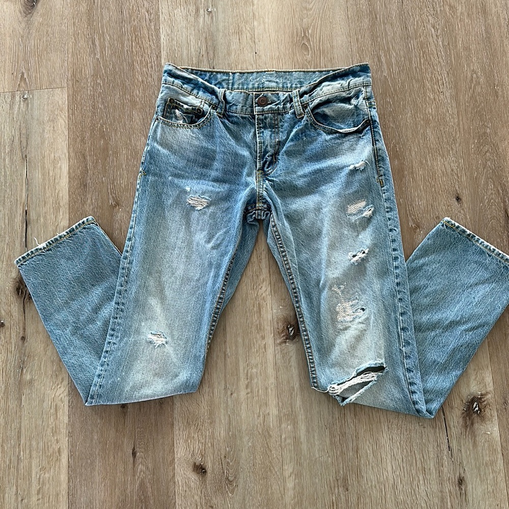 Distressed jeans